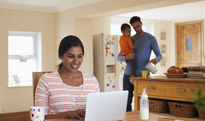 Father caregiving while mother works