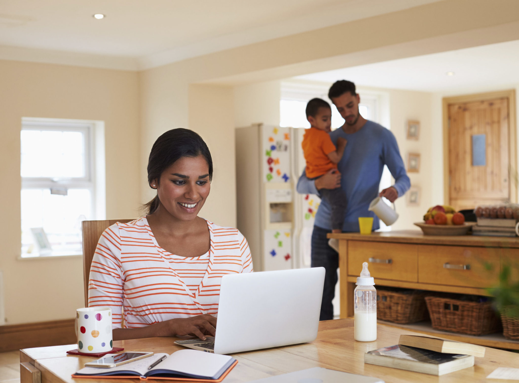 Father caregiving while mother works